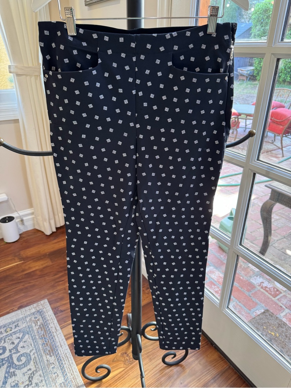 Ralph Lauren RLX Woman Printed Ponte Pants Zipper Black Size 10